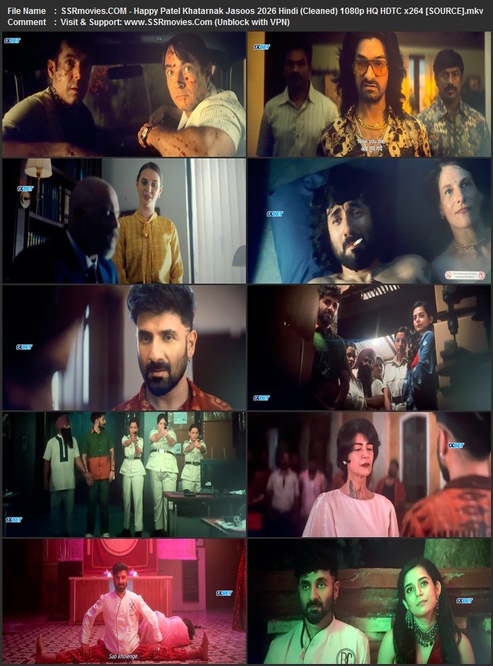 Happy Patel: Khatarnak Jasoos 2026 Hindi (Cleaned) 1080p 720p 480p HQ HDTC x264 ESubs