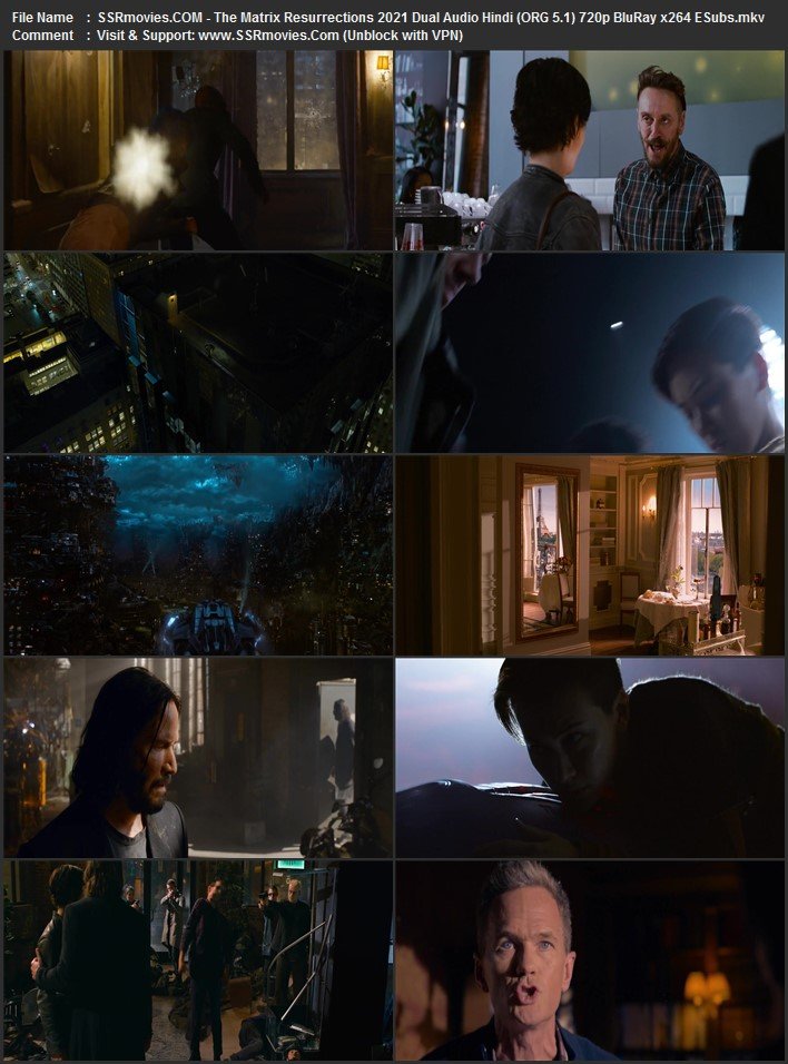 The Matrix Resurrections 2021 Dual Audio Hindi (ORG 5.1) 1080p 720p 480p BluRay x264 ESubs