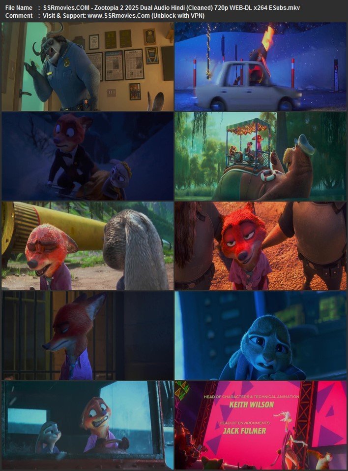 Zootopia 2 2025 Dual Audio Hindi (Cleaned) 1080p 720p 480p WEB-DL x264 ESubs